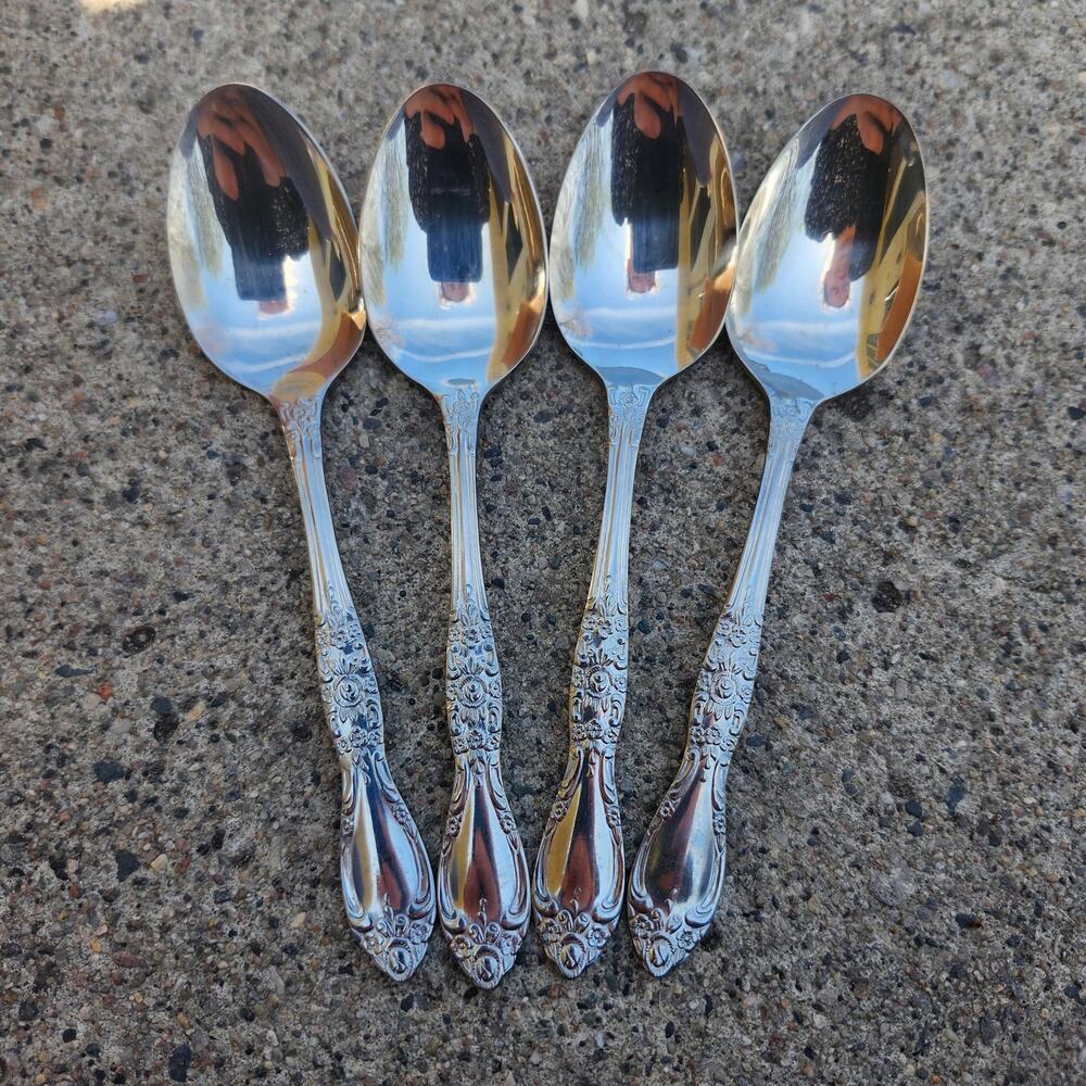 Oneida Northland Carolina Banbury Teaspoons Set 4 Korea Stainless Flatware Vtg